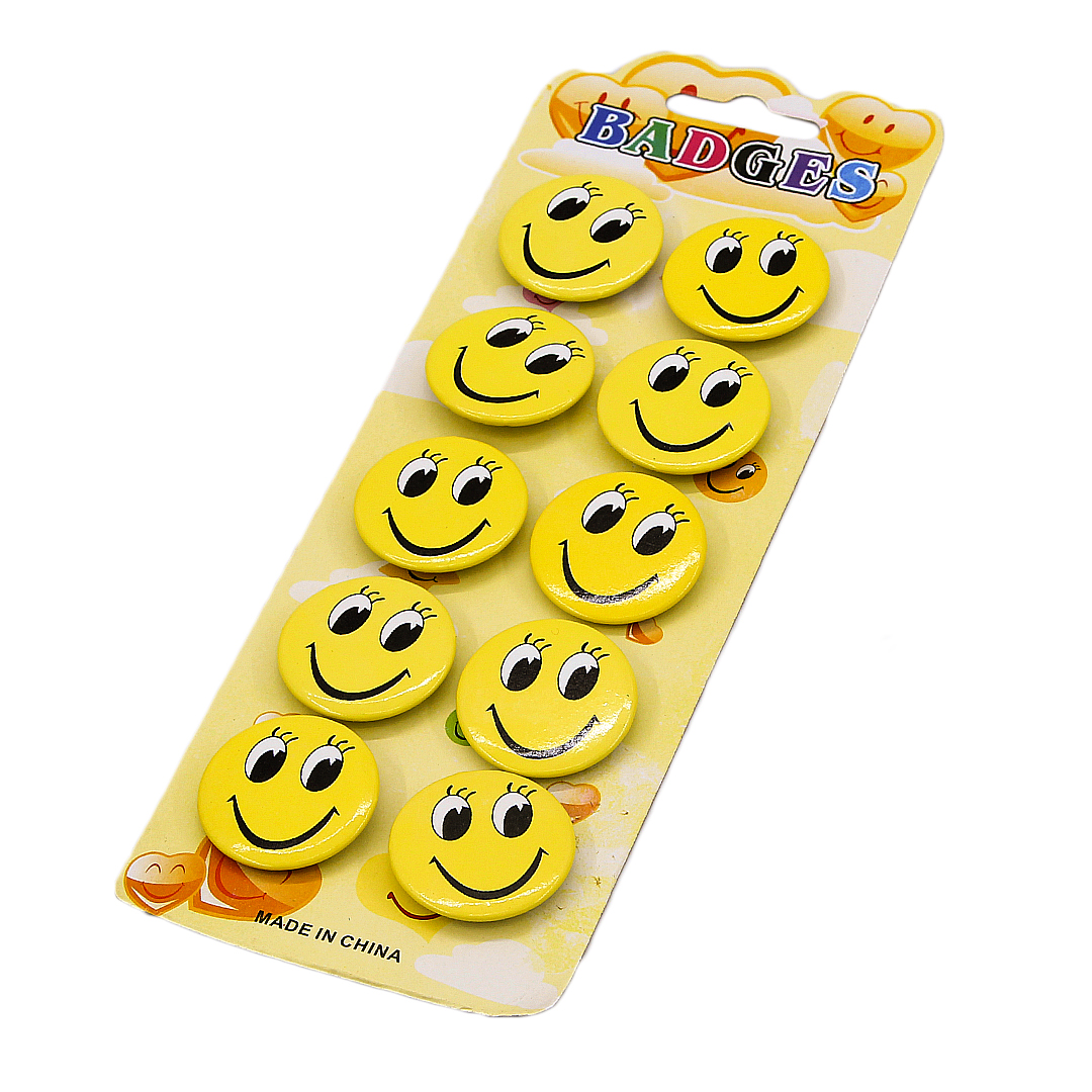 เข็มกลัดหน้ายิ้มเล็ก (คละแบบหน้ายิ้ม 10p)