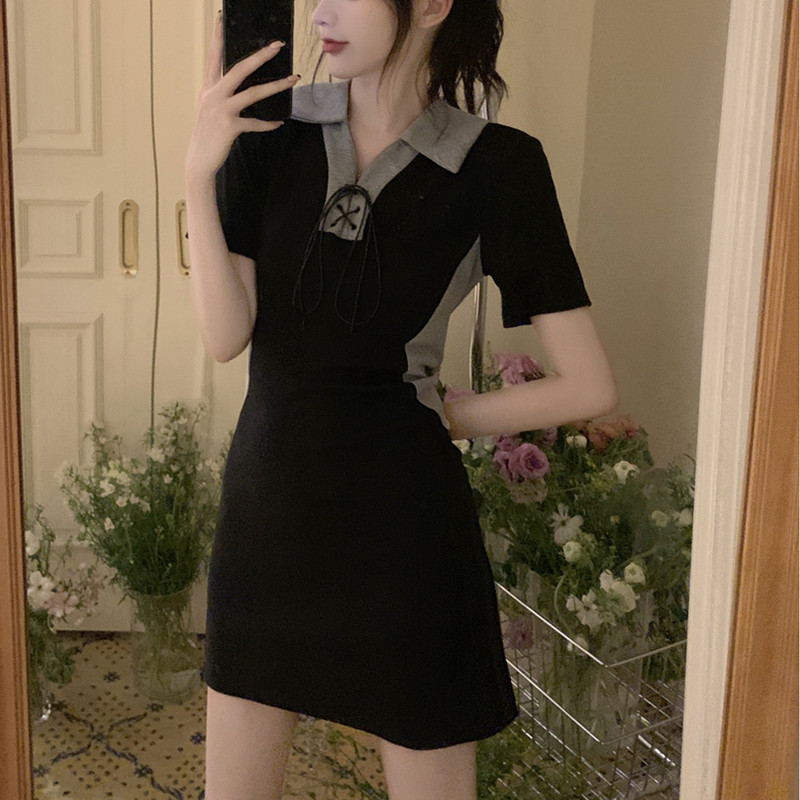 เดรสแขนสั้นมีไซส์L-4XLอก38-47นิ้ว