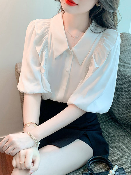 เสื้อลูกไม้ แขนสั้น