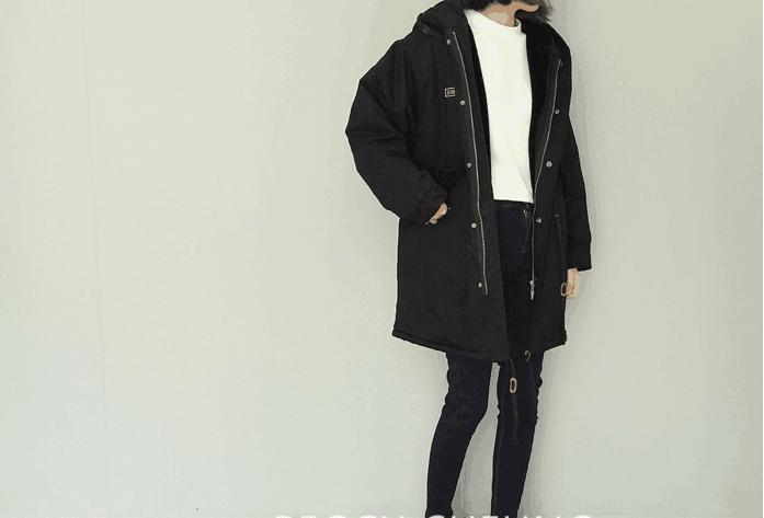 เสื้อคลุมกันหนาวฮู้ดดี้ ทรงโคล่ง สีดำ เท่ๆ ผ้าไม่หนามาก กันหนาวกันลม ซับในขนแมวนุ่มๆ พร้อมส่งจ้า ดำ