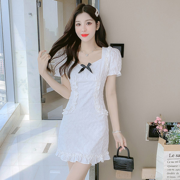 เดรสลูกไม้ เดรสชีฟองสวยๆ แขนสั้น By Meiyi women's clothing