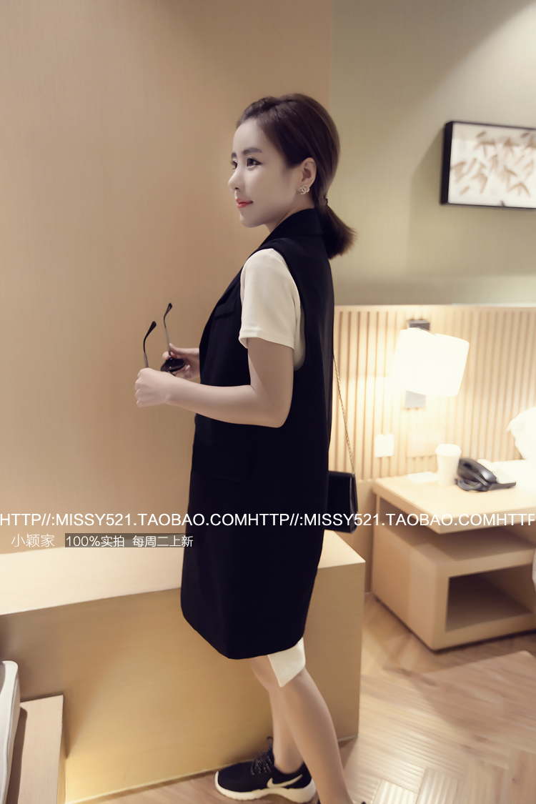 เสื้อคลุมแฟชั่นแขนกุด ตัวยาว เกาหลีมากๆ เรียกได้ว่างานดีแบบเก๋จ้า พร้อมส่งเลยน๊าา ดำ