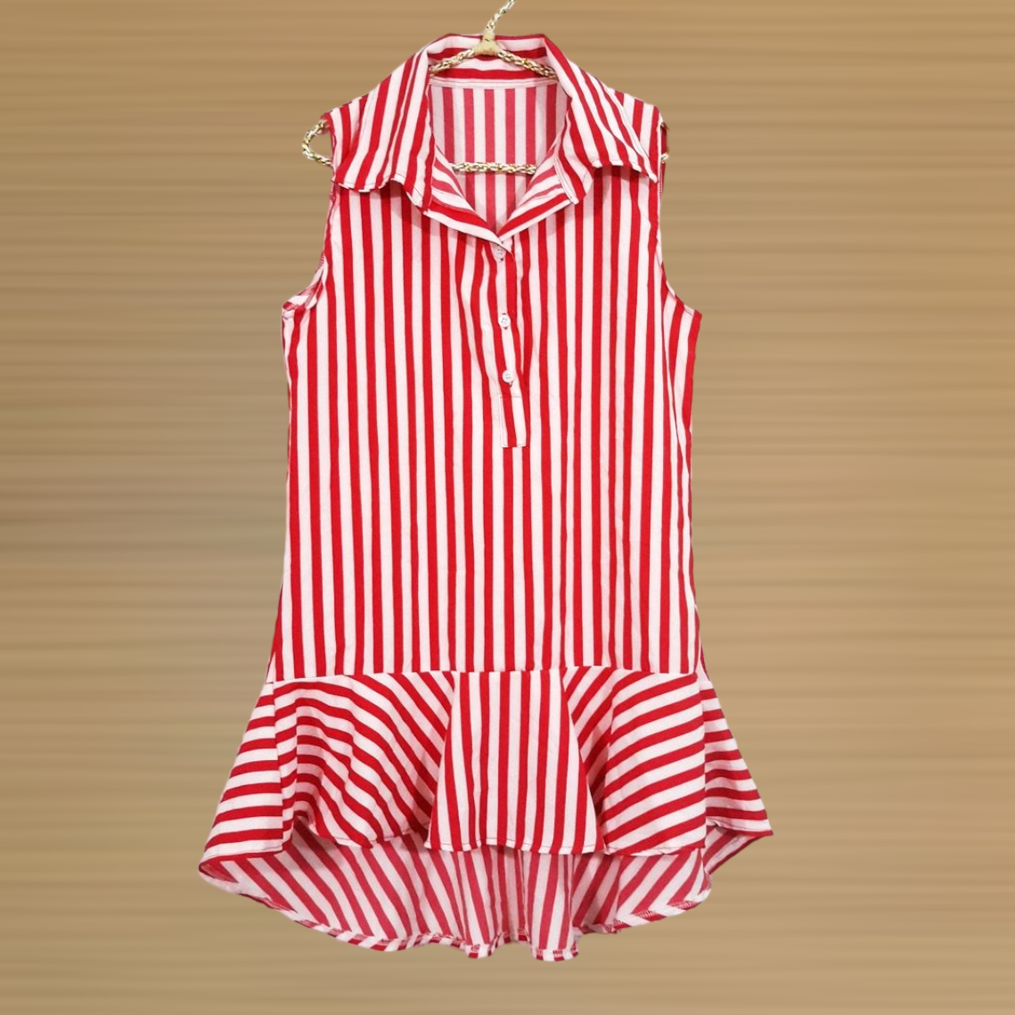 Dress3417-3422 เดรสเชิ้ตชายระบายลายริ้วใหญ่ ผ้าไหมอิตาลีเนื้อนิ่ม งานน่ารักผ้าเนื้อดีใส่สบาย