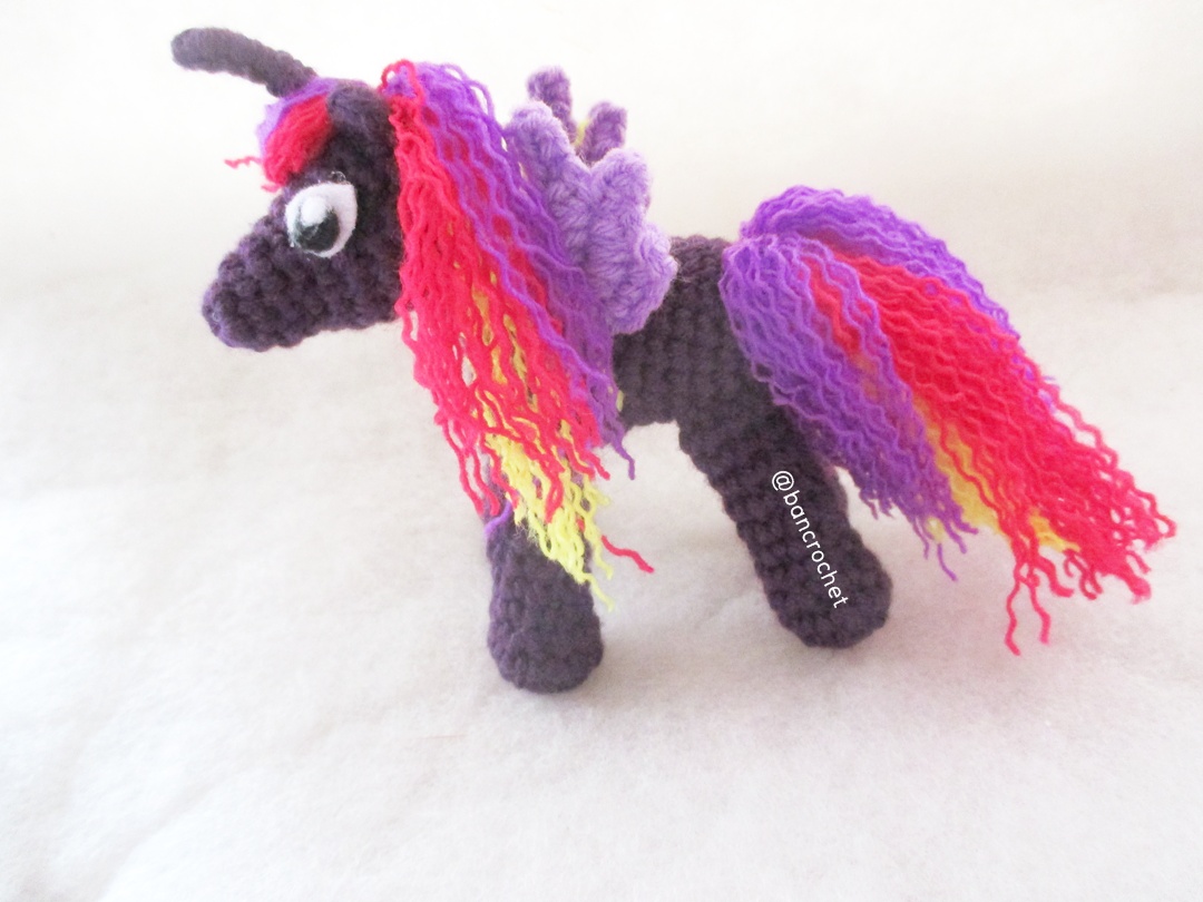ม้าโพนี่ถัก pony amigurumi crochet ม่วง
