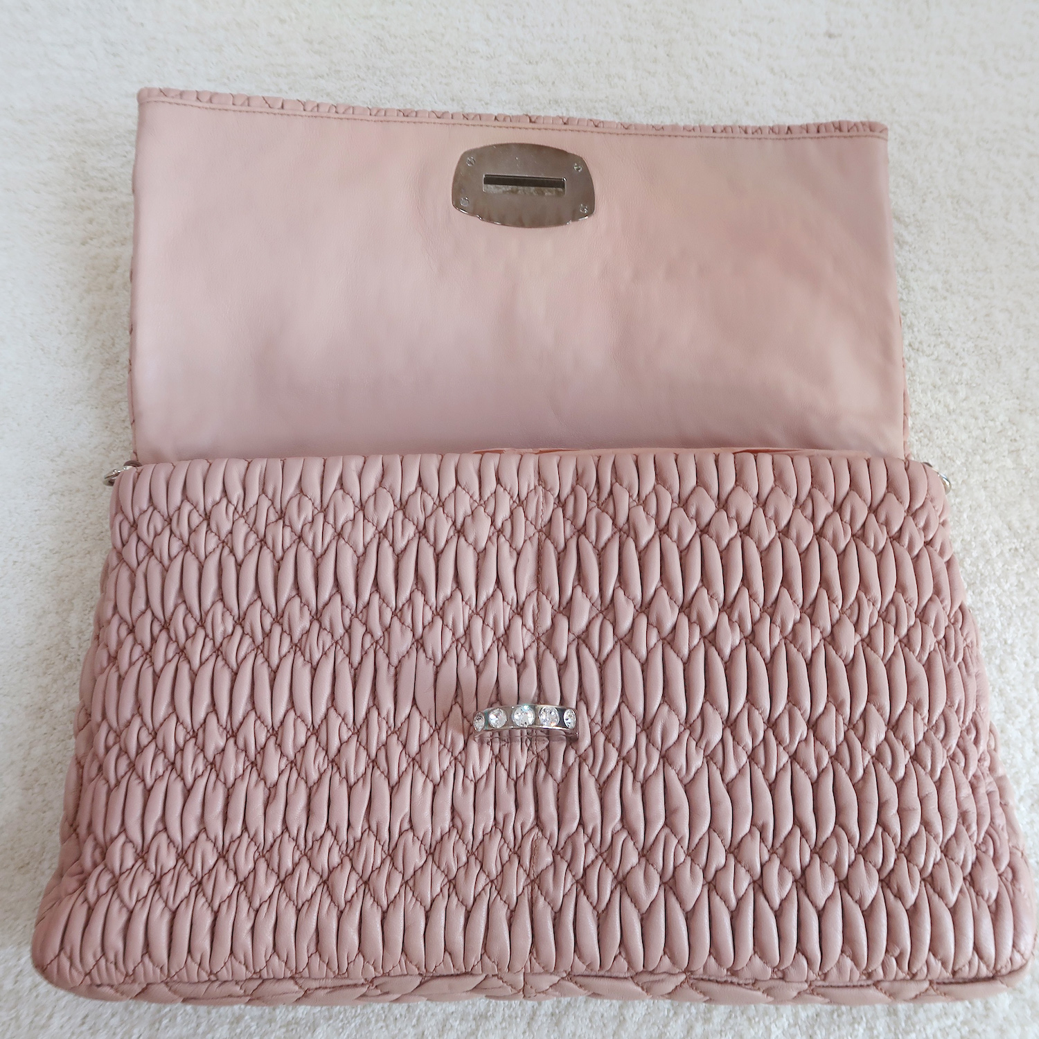 Miu Miu Cameo Matelasse Large Crystal Clutch