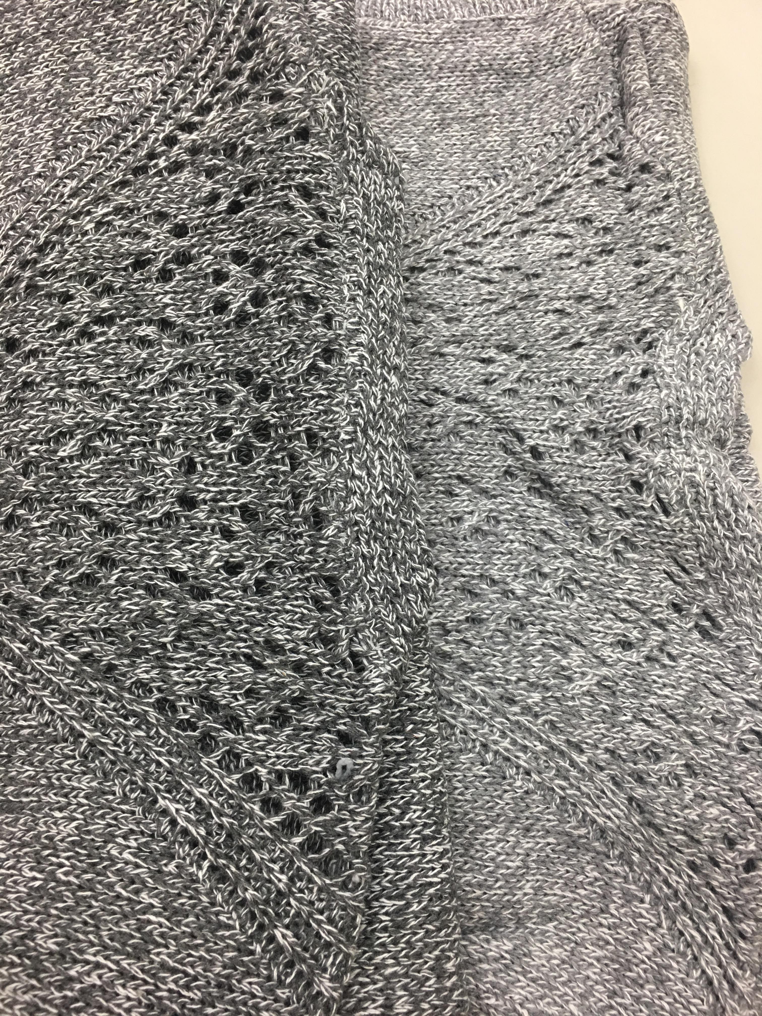 ยาว 32 นิ้ว : เสื้อคลุมไหมพรม กันหนาว แต่งลายถักเป็นช่องด้านหลัง พร้อมส่ง