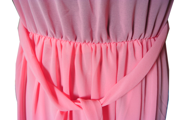 ชุดเดรสยาวชีฟองแขนกุด