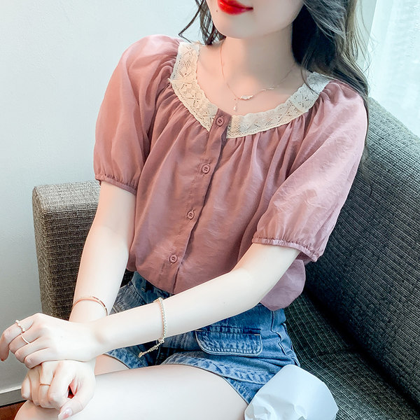 เสื้อลูกไม้ แขนสั้น