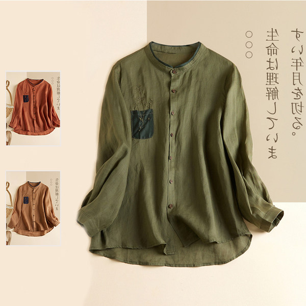เสื้อลินิน เสื้อผ้าฝ้ายลินิน เสื้อเชิ้ตผ้าลินิน