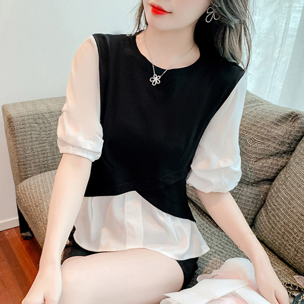 เสื้อลูกไม้ แขนสั้น