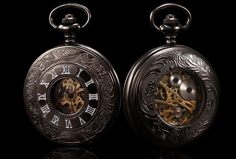 นาฬิกาล็อคเก็ต แบบ Mechanical watch โชว์กลไก นาฬิกา Kronen & Söhne สัญชาติ เยอรมัน แกะลาย ของขวัญแทนใจ สุดหรู 404966