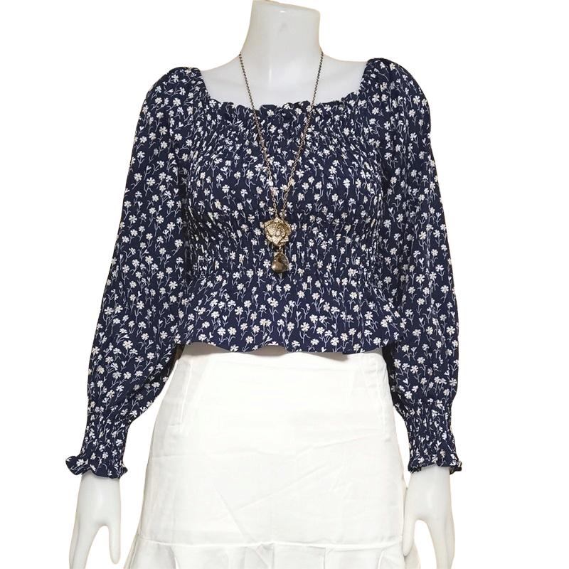 Blouse3892 รวมแบบเสื้อแฟชั่นวัยรุ่น เสื้อครอป เสื้อปาดไหล่ เสื้อสม็อค เสื้อรูดหน้า ผ้าไหมอิตาลี ผ้าชีฟอง งานแฟชั่นประตูน้ำ