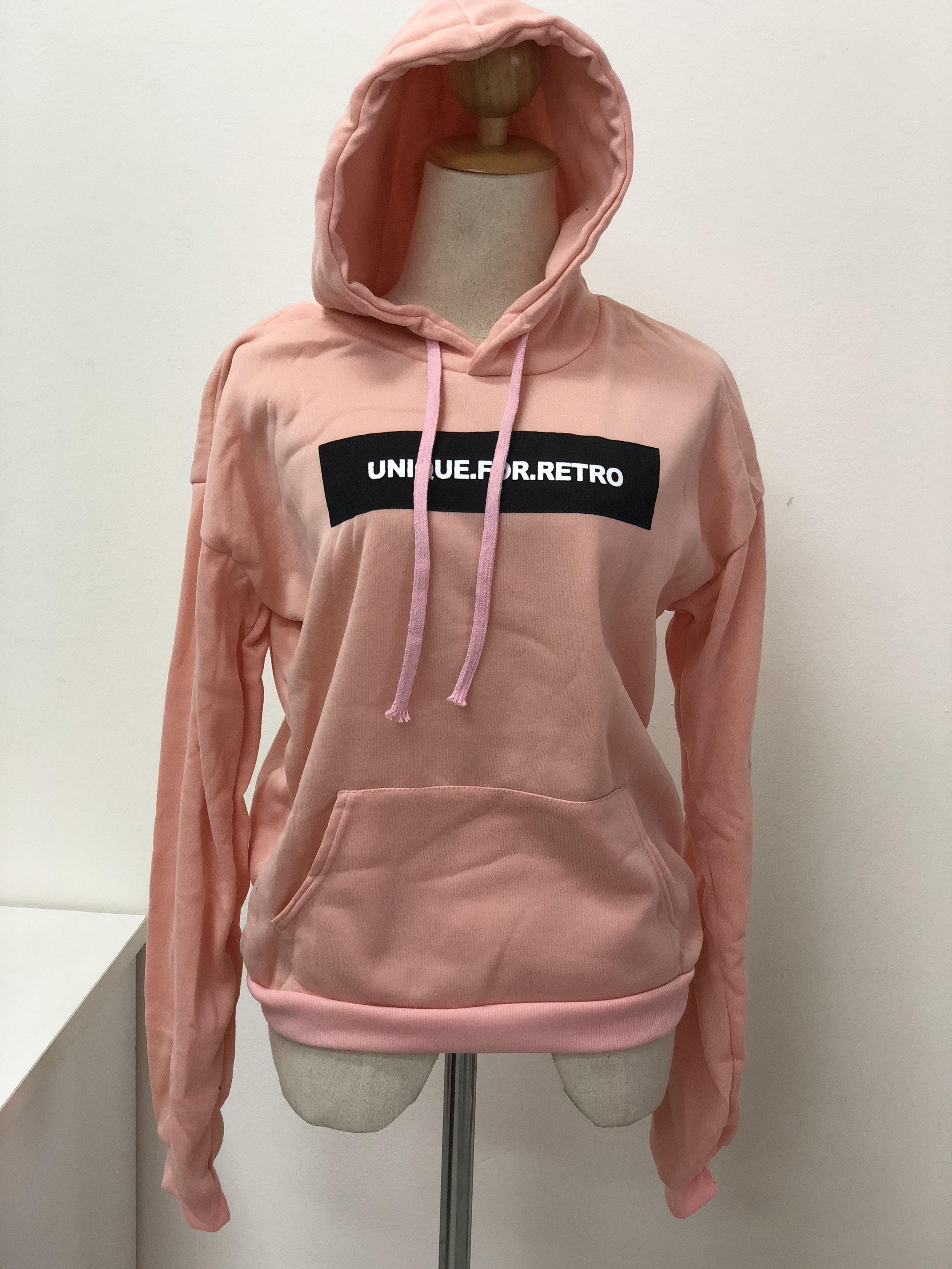 เสื้อกันหนาวฮู้ดดี้ แฟชั่นเกาหลี สีชมพู น่ารักมากจ้า ผ้าเนื้อไม่หนาใส่ในไทยได้จ้า พร้อมส่ง งานจริงในภาพสุดท้าย