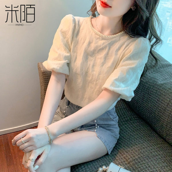 เสื้อลูกไม้ แขนสั้น