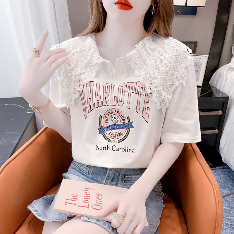 เสื้อลูกไม้ แขนสั้น