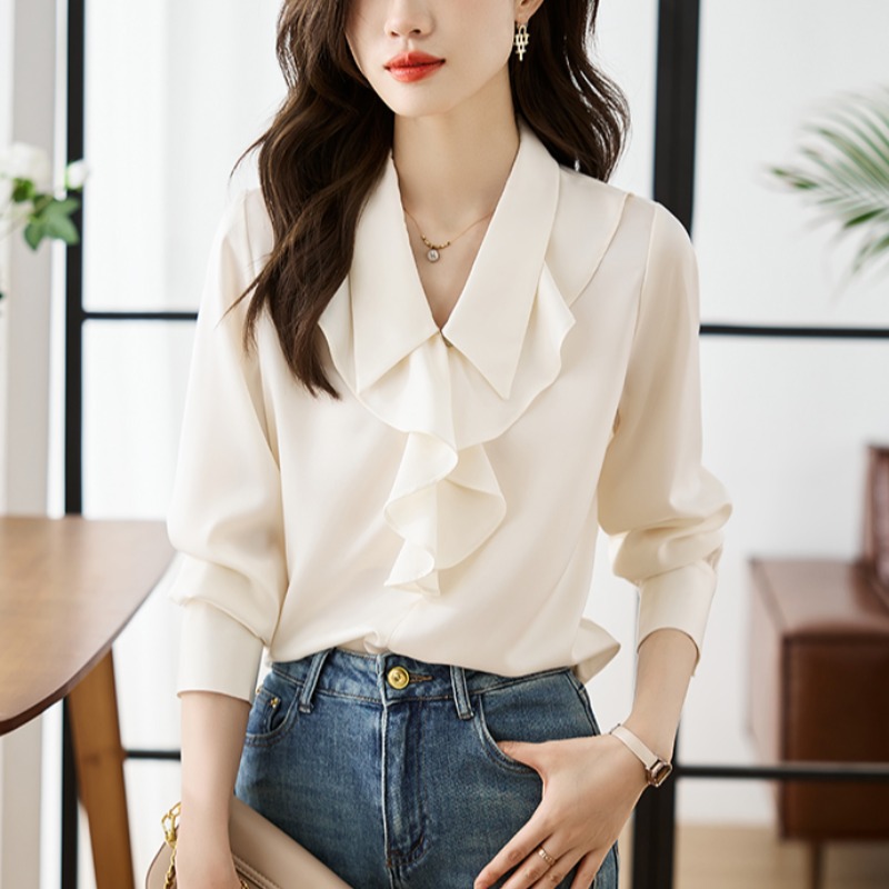 เสื้อเชิ้ตผู้หญิงแขนยาว เสื้อเชิ้ตผู้หญิงใส่ทํางาน 390 บาทต่อชิ้น ฟรีค่าจัดส่ง