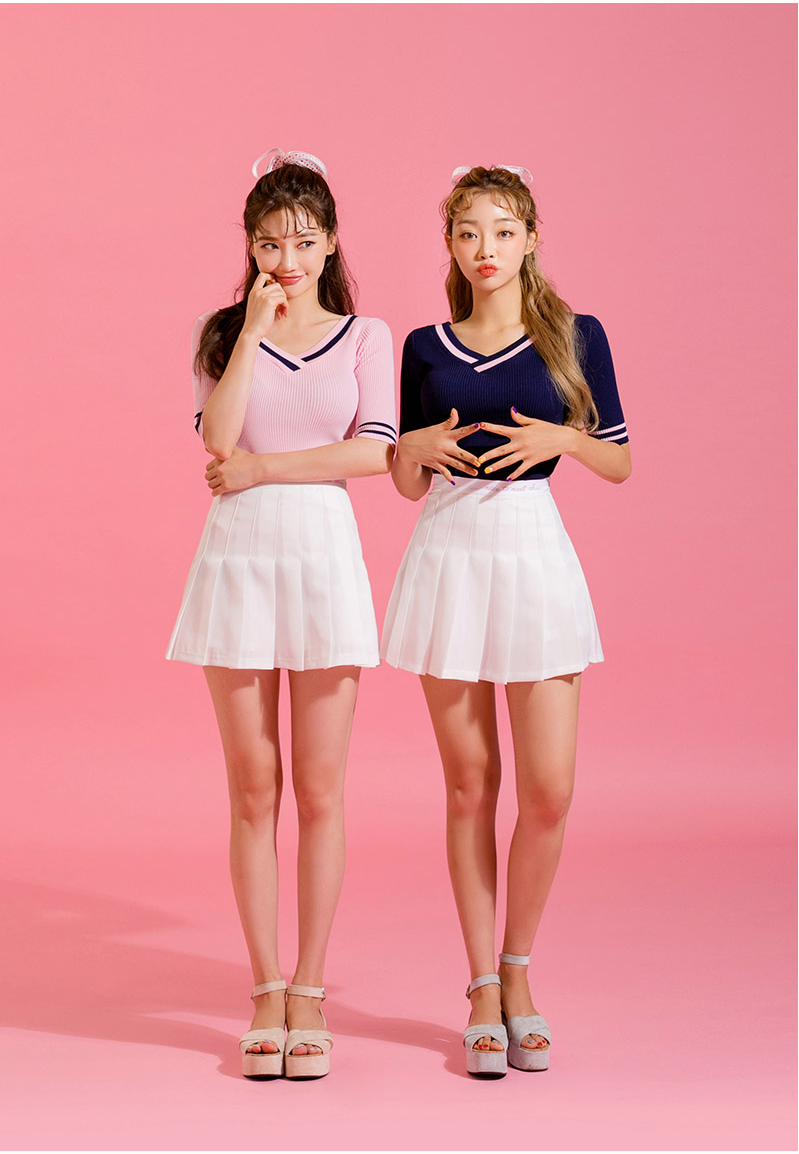 กระโปรงสั้นทรงเทนนิส ผ้าฮานาโกะ