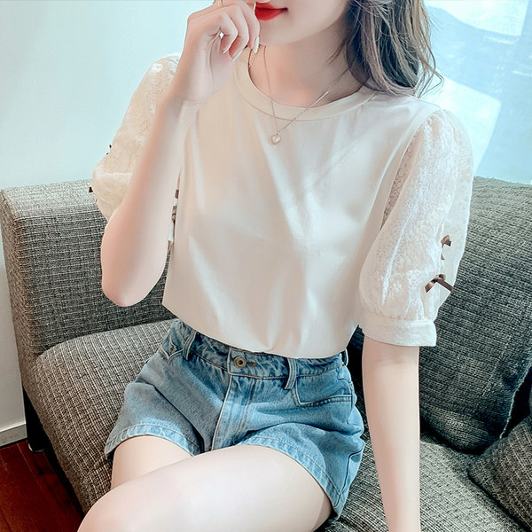 เสื้อลูกไม้ แขนสั้น