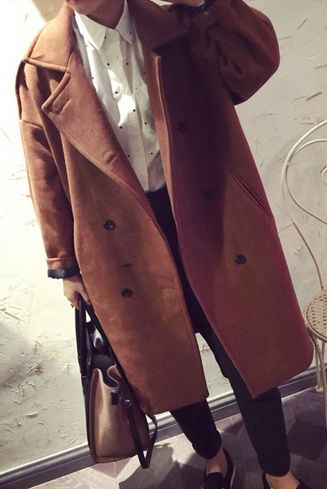 OverCoat เสื้อโค้ทกันหนาว ทรงยาวโอเวอร์ สีน้ำตาล งานดี ผ้าวูลเนื้อหนา บุซับในกันลม พร้อมส่ง same pic