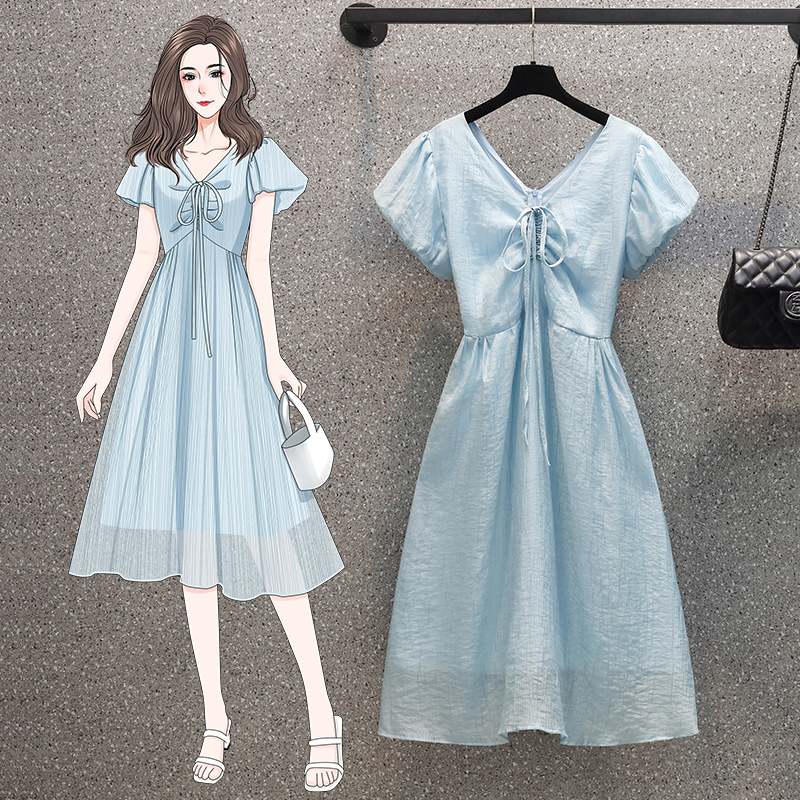 เดรสแขนสั้น มีไซส์ L-4XLอก 38-47 นิ้ว ใส่ได้ทั้งสาวหุ่นดีน่ารักจนถึงสาวอวบพลัสไซส์ จัดส่งฟรี! ทักแชทสั่งซื้อ