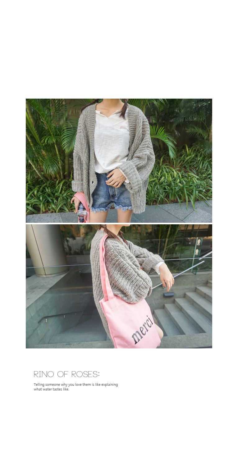 เสื้อคลุมกันหนาว ไหมพรมเนื้อนุ่ม ทรงน่ารัก สีเทา ยืดได้เยอะ พร้อมส่ง