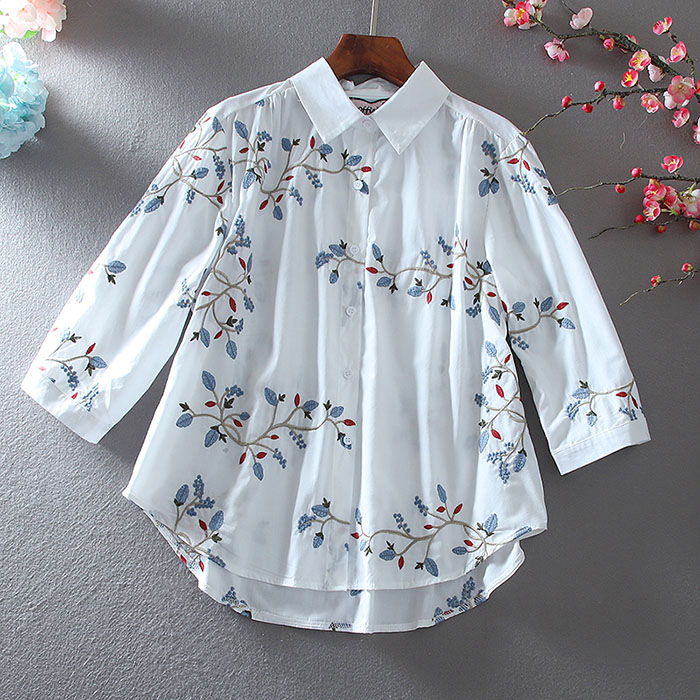 เสื้อลินิน เสื้อผ้าฝ้ายลินิน เสื้อเชิ้ตผ้าลินิน ปักลายสวยๆด้วยด้าย สไตล์VINTAGE BY Dreamroom