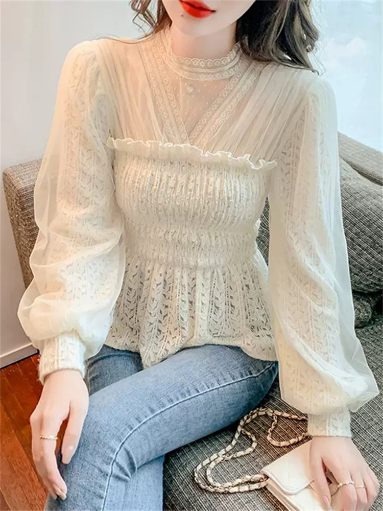 เสื้อลูกไม้ เสื้อเชิ้ตแขนยาว
