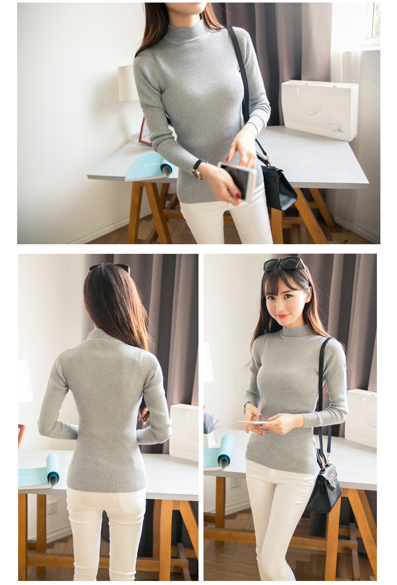 เสื้อสเวตเตอร์ ไหมพรมคอตั้ง ทอละเอียด มีลายในตัว ยืดได้เยอะ