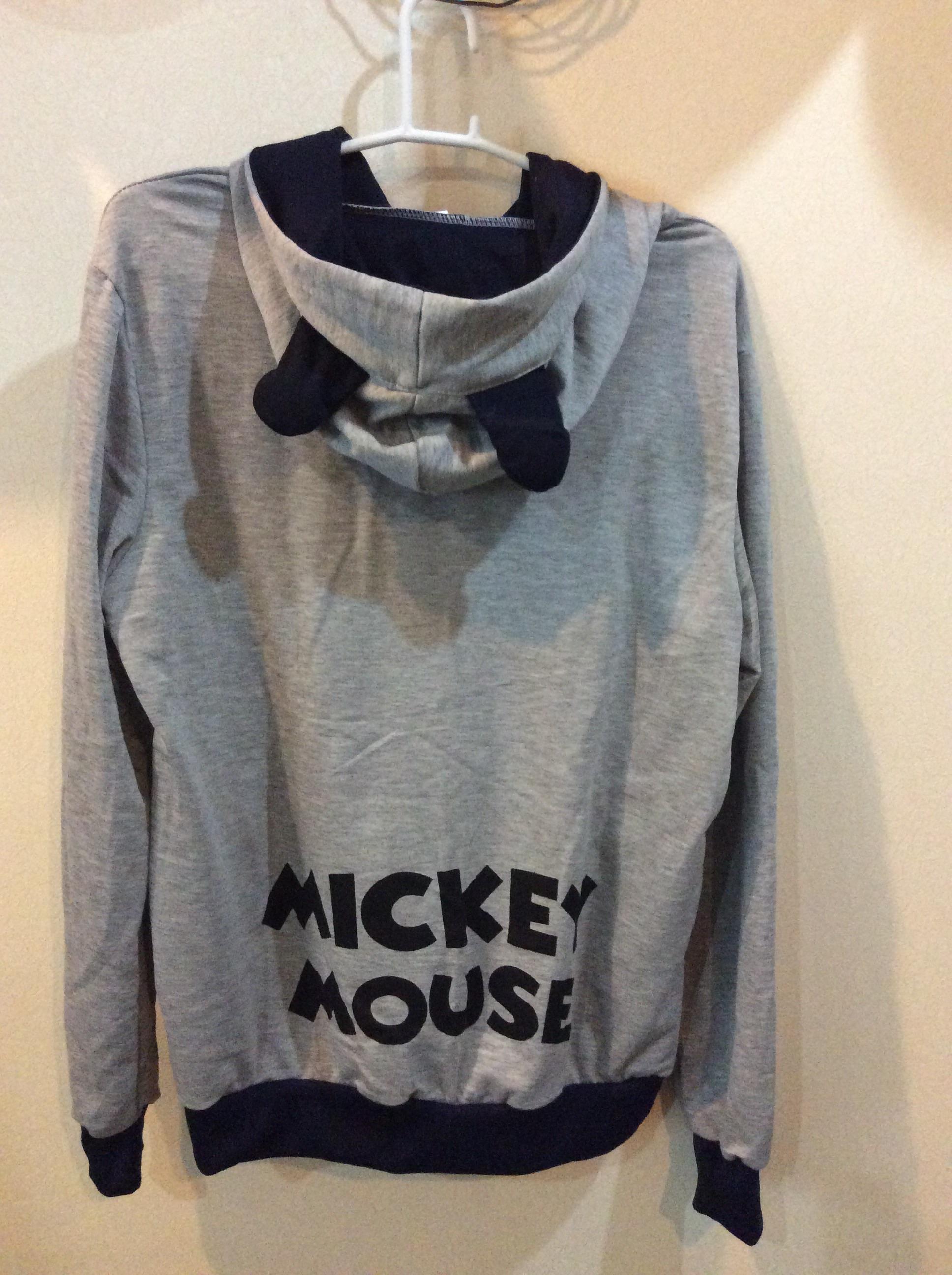 พร้อมส่ง - เสื้อกันหนาวฮู้ดดี้ มินนี่เมาส์ มิกกี้เมาส์ ผ้าไม่หนา ใส่คลุมในวันสบายๆ แฟชั่นเกาหลี น่ารัก เทา,ขาว เลือกสีด้านล่างค่ะ