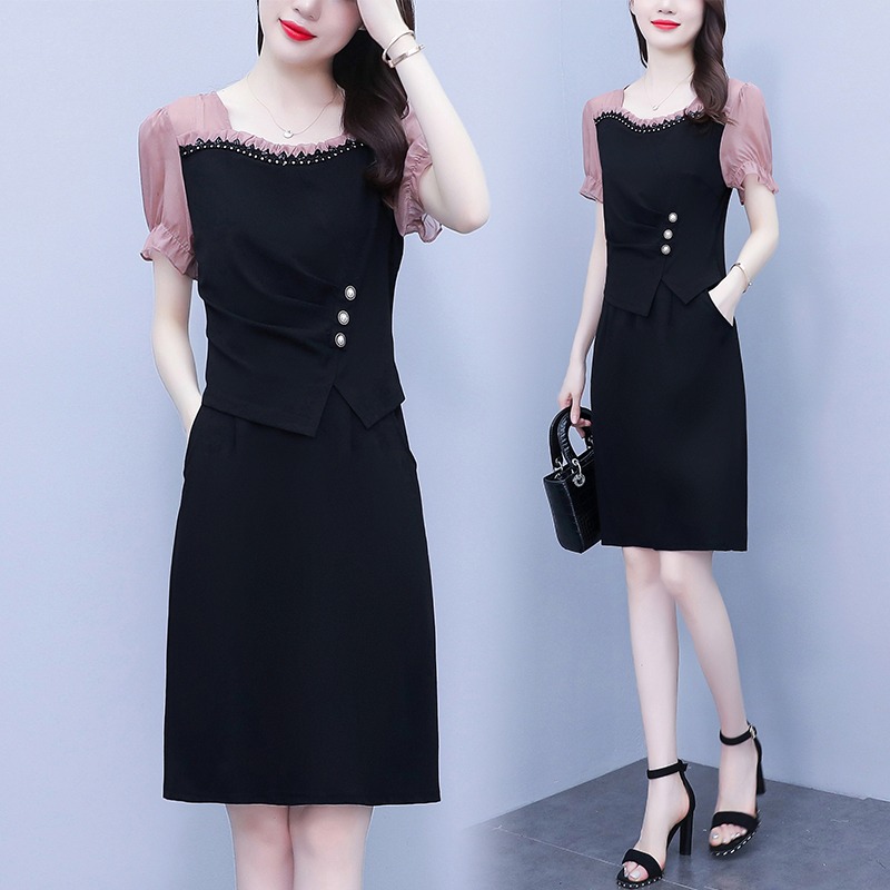 เดรสแขนสั้น มีไซส์ L-5XLอก 38-48 นิ้ว ใส่ได้ทั้งสาวหุ่นดีน่ารักจนถึงสาวอวบพลัสไซส์