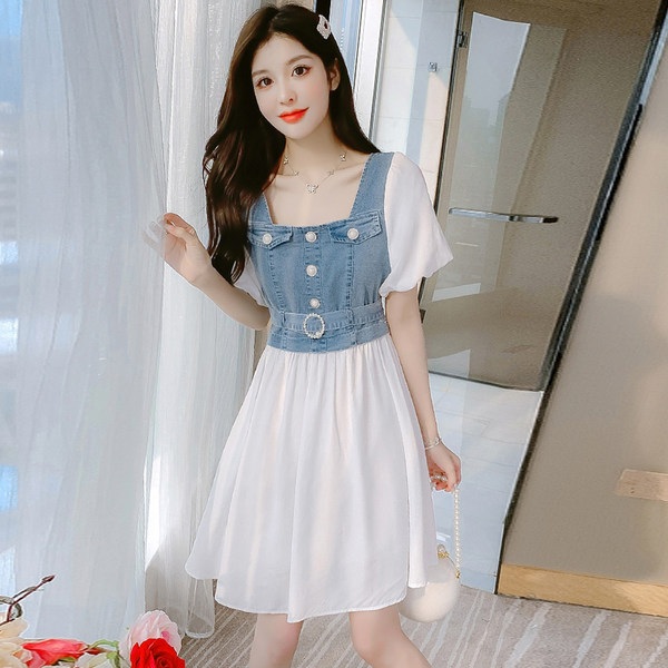 เดรสลูกไม้ เดรสชีฟองสวยๆ แขนสั้น By Meiyi women's clothing