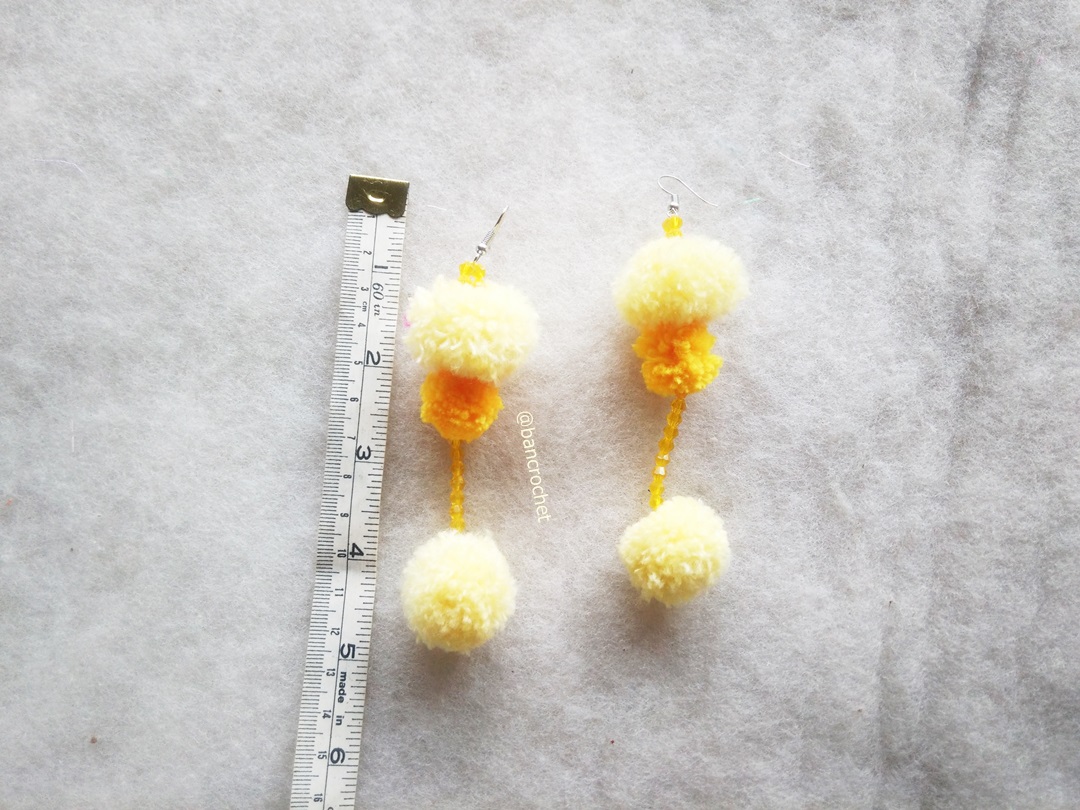 ต่างหูถักโครเชต์ crochet earrings หลากสี 4-6 นิ้ว