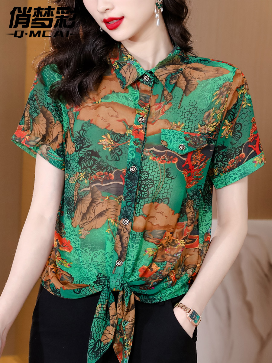 เสื้อชีฟอง เสื้อแฟชั่นสุภาพสตรีวัยผู้ใหญ่ มีไซต์ อก34นิ้ว-43นิ้ว