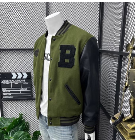 เสื้อแจ็คเก็ต ผู้ชาย ผ้า cotton ผสมหนัง แบบหรูหรา เสื้อ jacket ไฮเอ็นด์ ใส่สวย แบบวัยรุ่น ผู้ดี เท่ ๆ 844964