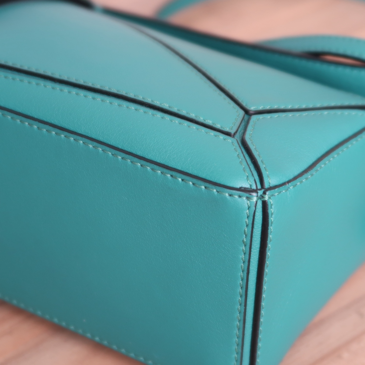 Loewe Emerald Green Calfskin Puzzle Mini SHW