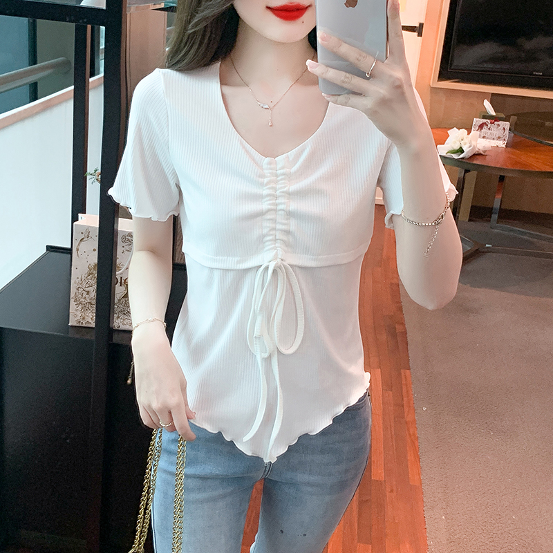 เสื้อผ้าวัยรุ่นเกาหลี เสื้อยืดวัยรุ่นผู้หญิง มีขนาด S M L XL