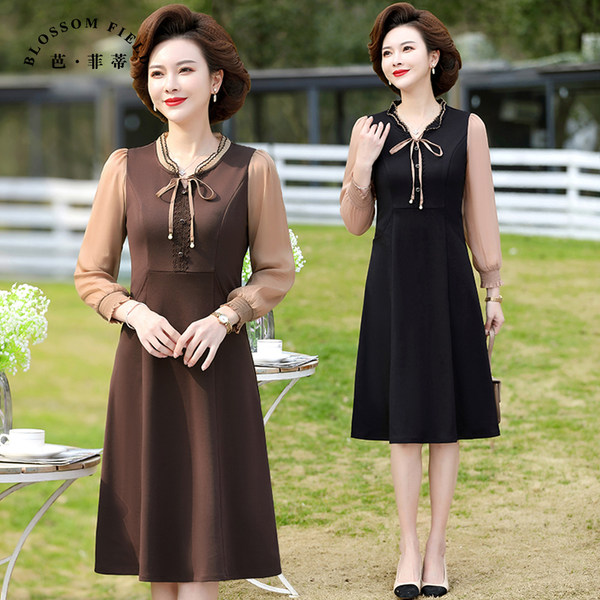 เดรสวัยผู้ใหญ่40-60ปี เดรสคุณแม่ ชุดเดรสทำงานวัยผู้ใหญ่ แบรนด์ MAMA DRESS