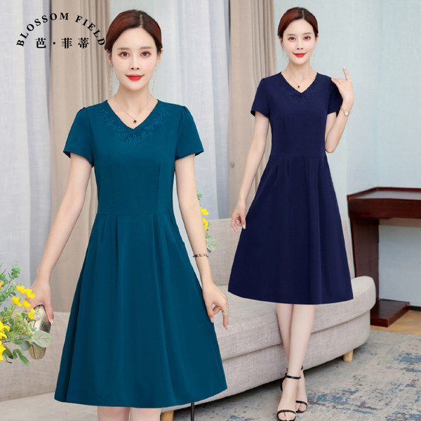 เดรสวัยผู้ใหญ่40-60ปี เดรสคุณแม่ ชุดเดรสทำงานวัยผู้ใหญ่ แบรนด์ MAMA DRESS