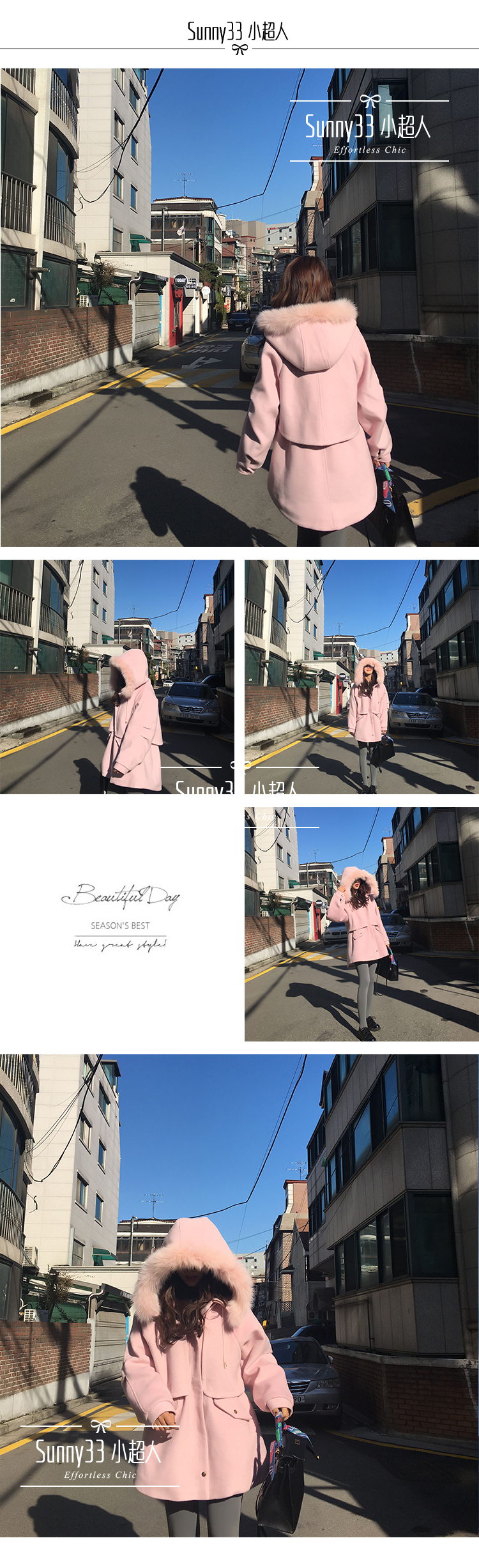 เสื้อโค้ท สีชมพูโอรส หวานๆ ผ้าสำลีเนื้อนุ่ม ทรงไม่แข็ง ช่วงตัวบุซับในขนแกะ ช่วงแขนบุซับในกันลม ขนเฟอร์ประมาน 3/4 ของในรูปน้า พร้อมส่งเลยจ้า สีชมพูอ่อน