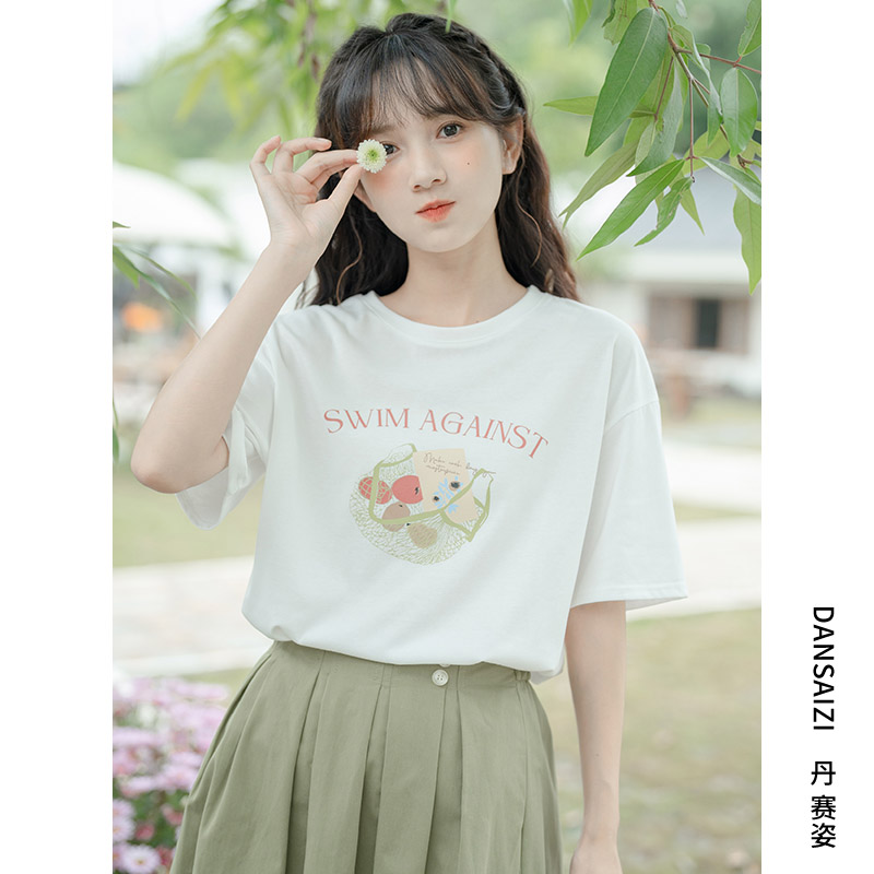 เสื้อผ้าวัยรุ่นเกาหลี เสื้อยืดวัยรุ่นผู้หญิง มีขนาด S M L XL