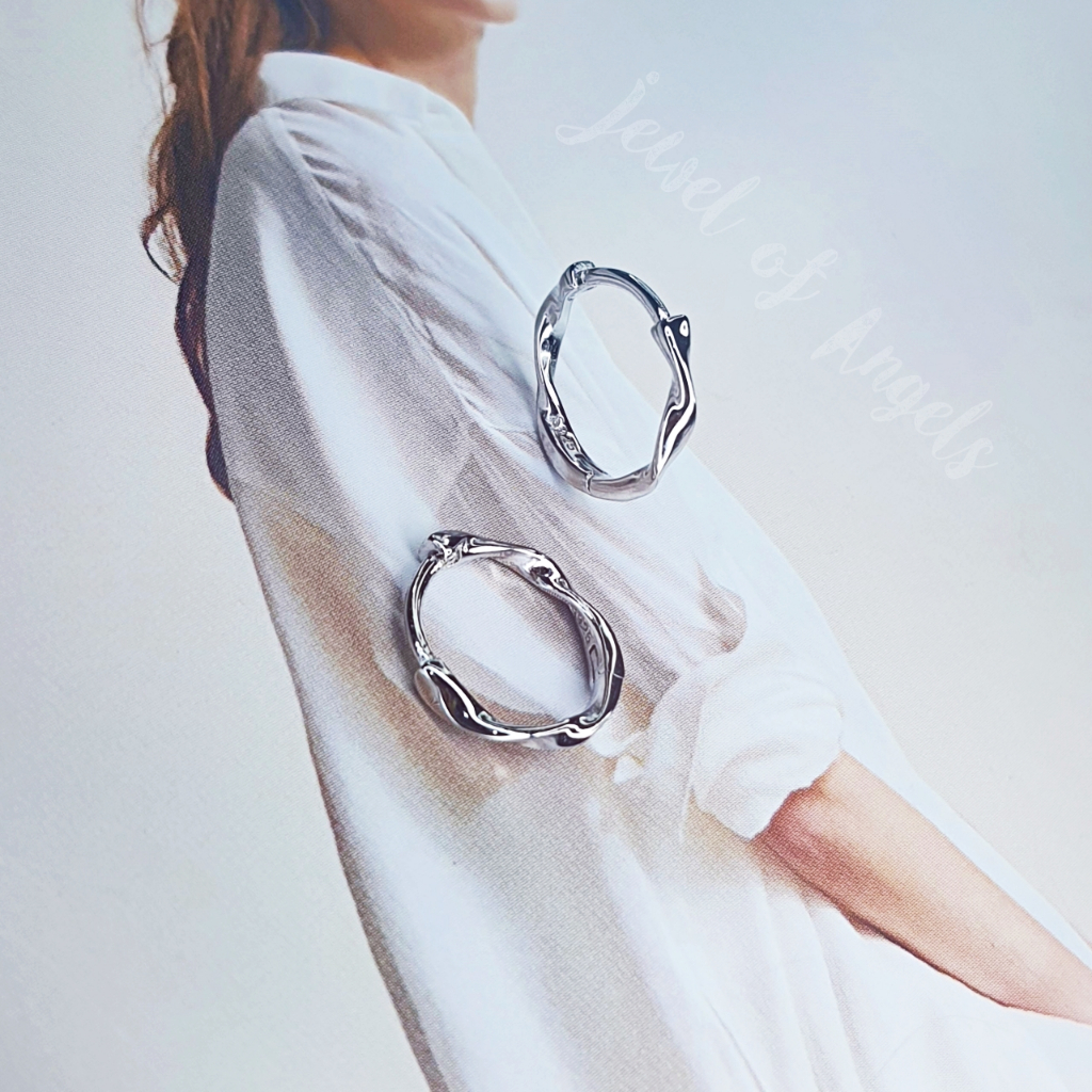 ต่างหูเงินแท้ S925 รุ่น Spin ต่างหูห่วงเล็กเกลียวบิด มินิมอล สูง11.6mm เงินแท้ทั้งชิ้น Silver925
