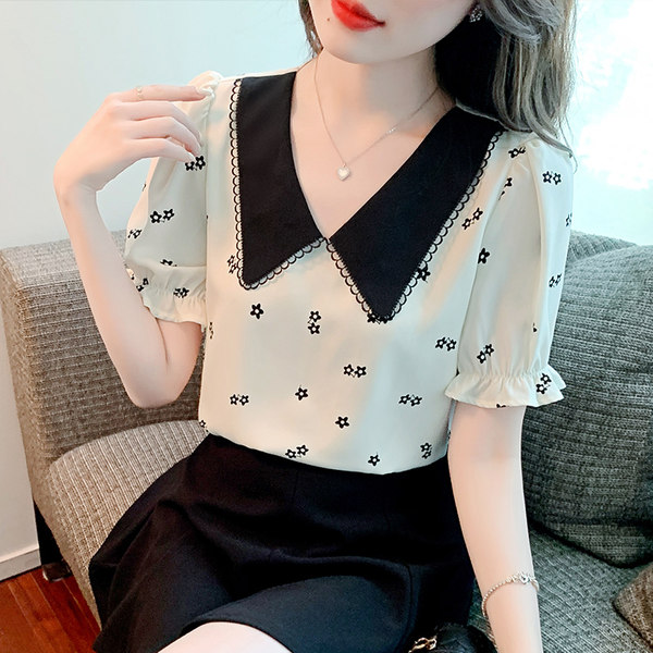 เสื้อลูกไม้ แขนสั้น