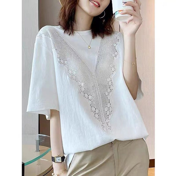 เสื้อลูกไม้ แขนสั้น
