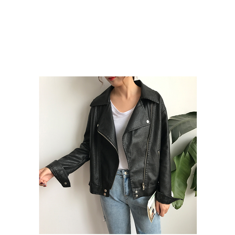 แจ็คเก็ตหนัง ทรงสวย งานคุณภาพดี เก๋ไก๋ พร้อมส่งเลยจ้า black