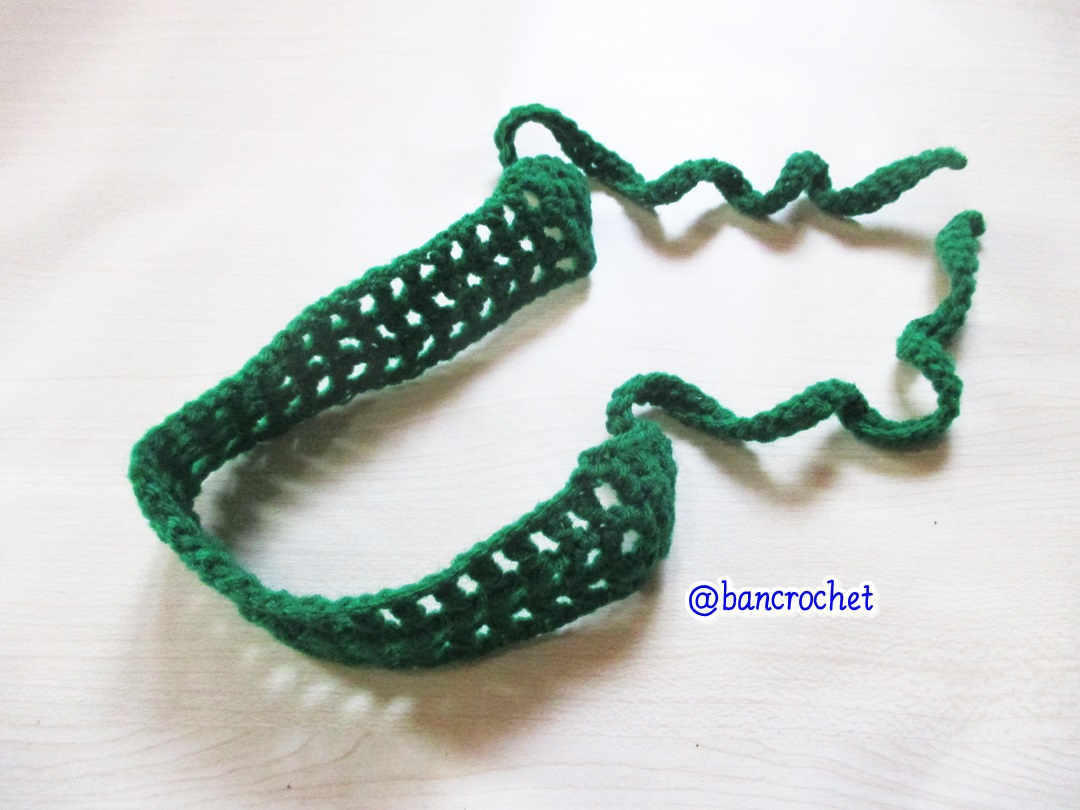 Bancrochet ที่คาดผมถักโครเชต์ crochet headband เขียวแก่ 1-1.5*13 inch