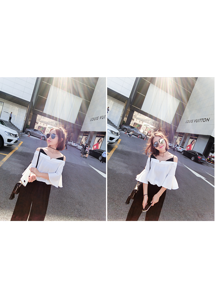 เสื้อแฟชั่น แขนสามส่วน ผ้าชีฟองมี texture เนื้อเบา ใส่สบาย samepic