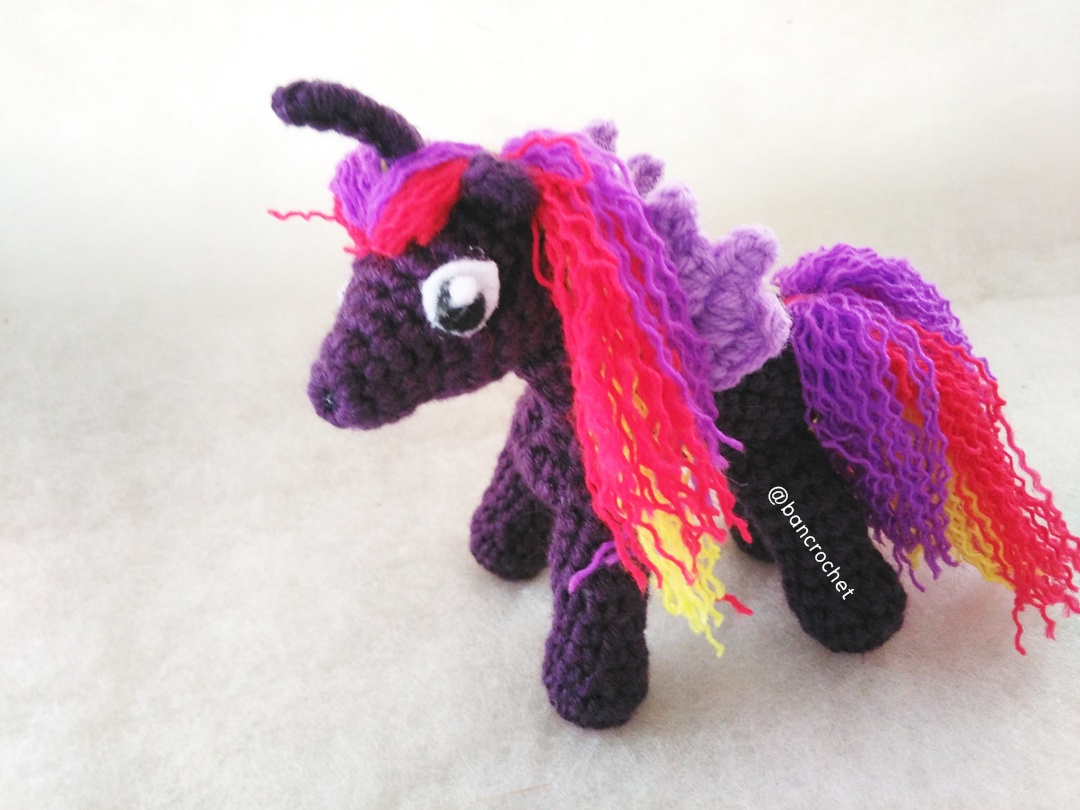 ม้าโพนี่ถัก pony amigurumi crochet ม่วง