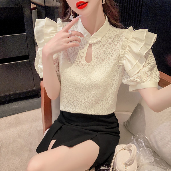 เสื้อลูกไม้ แขนสั้น