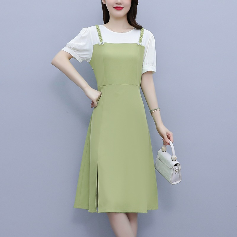 เดรสแขนสั้น มีไซส์ L-5XLอก 38-48 นิ้ว ใส่ได้ทั้งสาวหุ่นดีน่ารักจนถึงสาวอวบพลัสไซส์