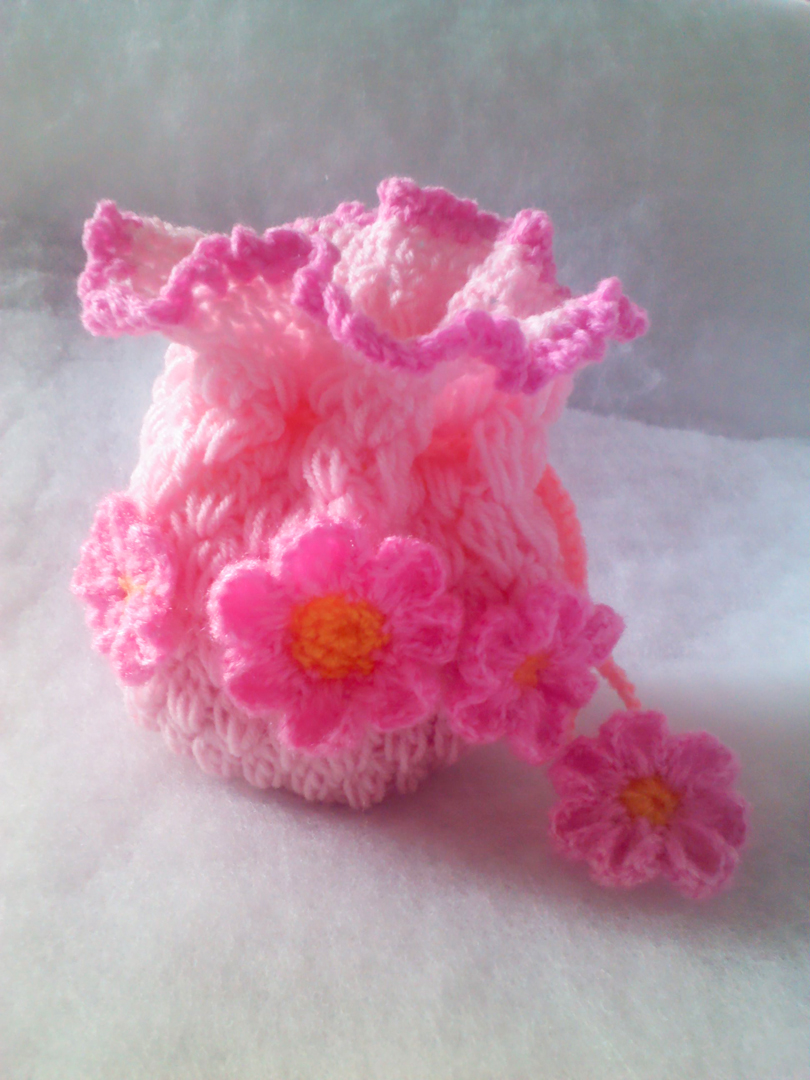 กระเป๋าดอกไม้ชมพู